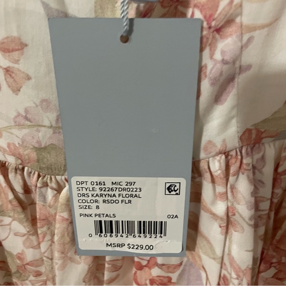 NWT ANTONIO MELANI Karyna Square Neck Puff Sleeve Floral Print Dress - Picture 5 of 6